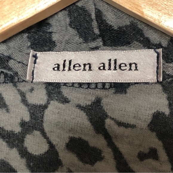 Allen Allen Gray Black Animal Print Cardigan Sweater One Size Long Sleeve - Picture 6 of 10